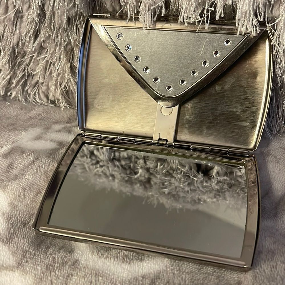 Antique/ Vintage Colibri of London Clear Bejeweled / Swarovski  crystal mirror